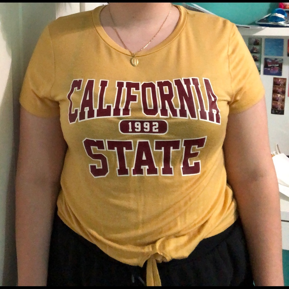 Yellow college shirt